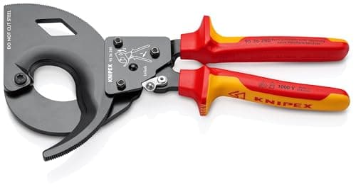 Image of KNIPEX Cable Cutter (Ratchet Action) in Blister Insulated with Multi-Component Grips, VDE-Tested 280 mm, 95 36 280