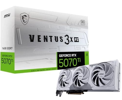 Image of MSI Gaming RTX 5070 Ti 16G Ventus 3X PZ OC Graphics Card (16GB GDDR7, 256-bit, Extreme Performance: 2482MHz, DisplayPort x 3 2.1a, HDMI 2.1b, NVIDIA Blackwell Architecture)