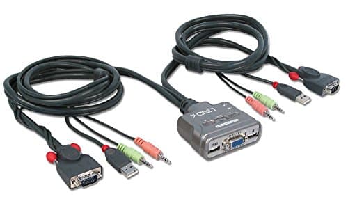 Image of LINDY KVM Switch Compact USB Audio 2 Port
