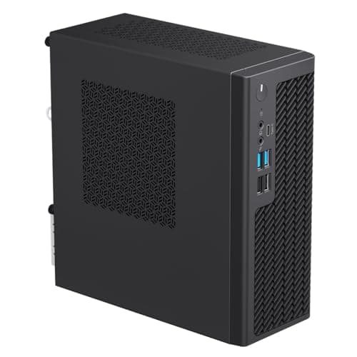 Image of CiT S160 Mini-ITX Office PC Case with 300W Power Supply – VESA Mountable – 80mm Fan Pre-Installed – USB-C, 2 x USB 3.0, 2 x USB 2.0 – Compact Business Workstation Case | Black