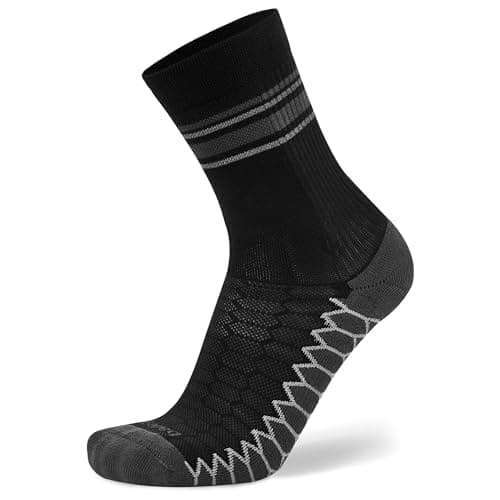 Image of Balega Womens Silver Mini Crew Performance Running Socks, Breathable-moisture Wicking Style (1 Pair), Black, S EU