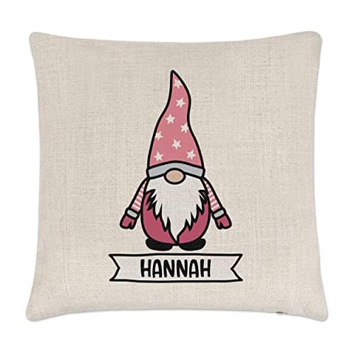Image of Gift Base Personalised Gonk Gnome Pink Scandi Cushion Cover