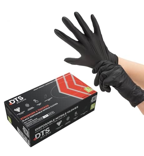 Image of DTS Defend Nitrile Gloves - Disposable Gloves Box of 100 - Super Strong Heavy Duty Blue Gloves - PPE Gloves - Latex Free (Large)