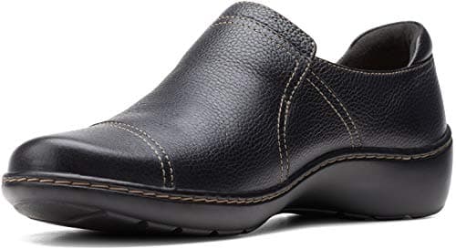 Image of Clarks Women's Cora Poppy Loafer, Black Tumbled, 6 UK