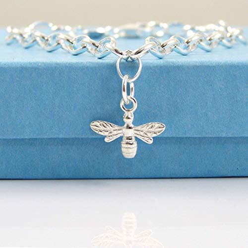 Image of Silver Bee Bracelet Gift for Friend Sterling Silver Bracelet Gift Boxed Handmade Gift Ready to Ship