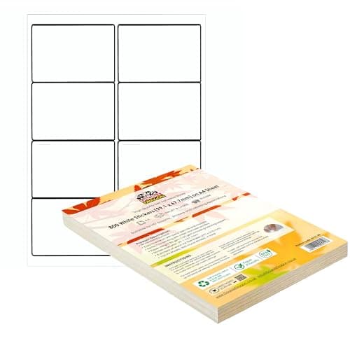 Image of Double Dragon 100 Sheets Pack A4 Self Adhesive Address Labels, 8 Per Sheet, 800 Label, 99.1x 67.7mm, Easy Peel, Inkjet & Laser Printer Compatible – Address, Shipping, Mailing, File, DIY Stickers