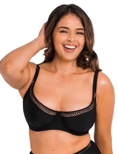 Image of Curvy Kate First Class Balcony Bikini Top Black 36DD