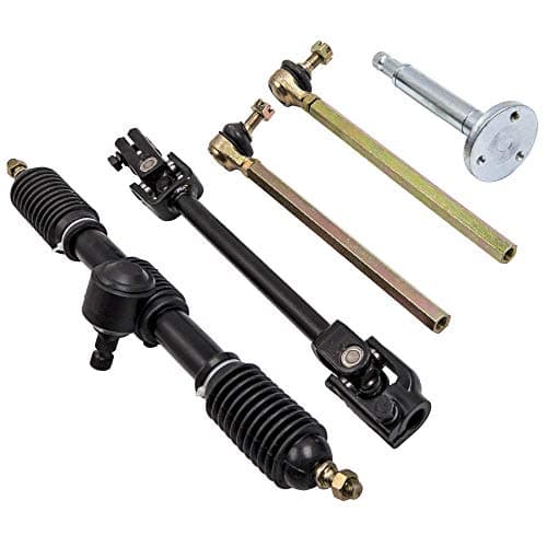 Image of maXpeedingrods Steering Wheel Part Assembly for 110CC Go Kart Tie Rod Rack Adj. Shaft Kit, Steering Wheel Parts Assembly with Tie Rod & Adjustable Shaft