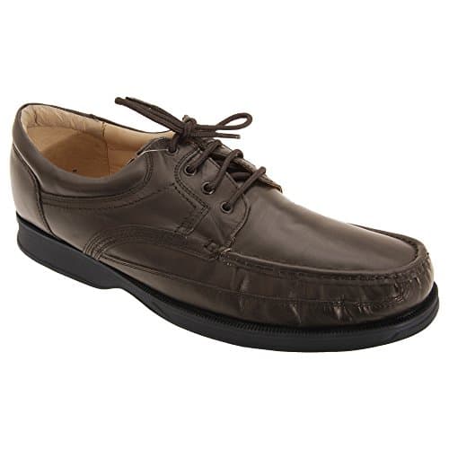 Image of Roamers Canoe Front Apron Tie Softie Leather Shoes - Brown - Size 11 UK