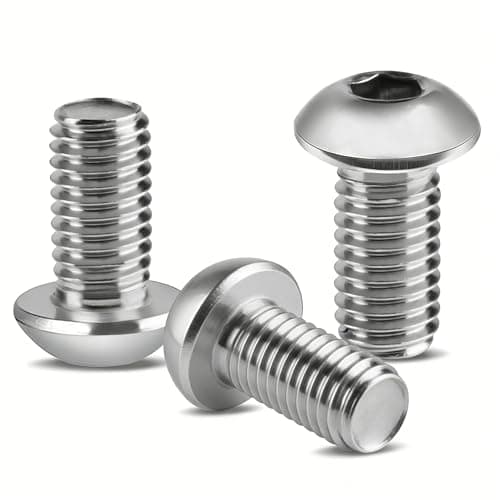 Image of 100 Pcs M3 x 10mm Hex Socket Button Head Bolts, Stainless Steel Machine Screws, Allen Button Head Screws for Furniture Repair, Electronics Assembly, DIY Hardware