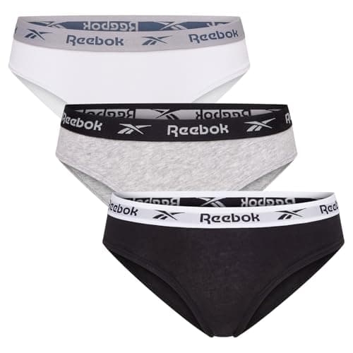 Image of Reebok Carina Cotton Knickers For Women Multipack - Pack of 3| Multipack Womens Underwear In Black, Grey And White | Comfortable And Breathable Every Day Womens Pants