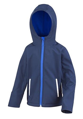 Image of Result Kids R224J kt Core Tx Performance Hooded Softshell Jacket - Navy/Royal, X-Large/Size 11/12