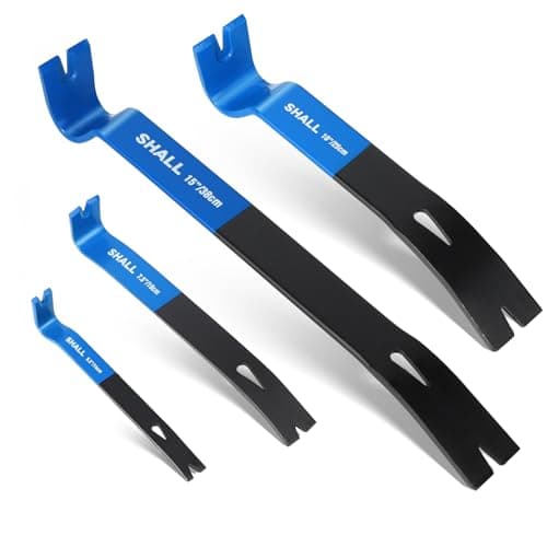 Image of SHALL 4-Piece Flat Pry Bar Set -15" 10" 7.5" 5.5"- Heavy Duty & Mini Nail Puller Crowbar, Utility Claw Bar, Wonder Bar, High-Carbon Steel Flat Bar Tool for Home Remolding & Woodworking