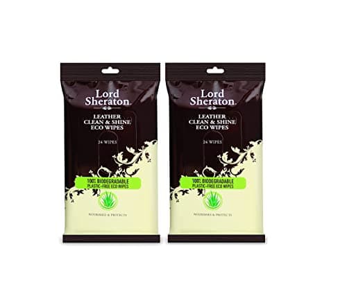 Image of 2 x Lord Sheraton Leather Clean & Shine Eco Wipes (24) 100% Biodegradable