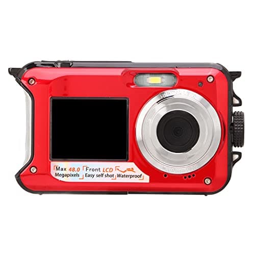 Image of Full HD 2.7K 48MP 10ft Waterproof Underwater Digital Camera 16X Digital Zoom Front Rear Double Screens Waterproof Digital Camera Yellow Snorkeling Aquapix Splash W1024 Digital