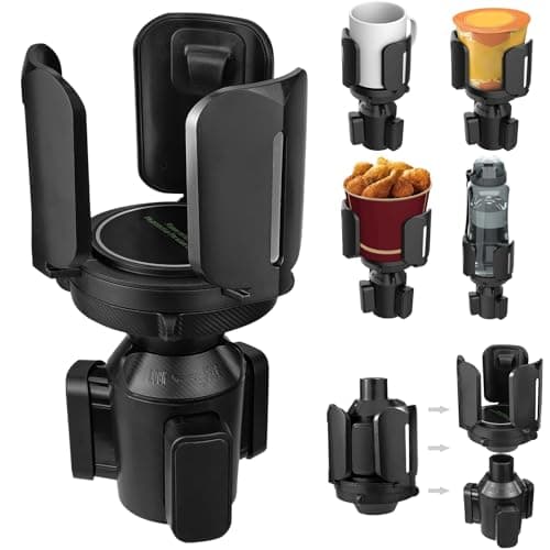 Image of Insert Large Size Cup Holder Expander for Cars, Car Drink Cup Holder Suitable for Water Bottles(2.95-5.5in), with Adjustable Base Automotive Cup Holders, Compatible Most Cups and Cars