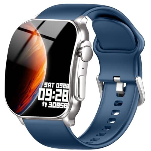 Image of Smart Watch for Men Women Answer/Make Call, 2.01" AMOLED Curved Screen Fitness Watch with 110+ Sport Modes, Smartwatch with Heart Rate/Sleep/Stress Monitor, IP68 Activity Tracker for Android iOS/Blue