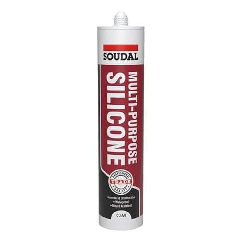 Image of Soudal Trade Multi-Purpose Silicone Sealant Mould Resistant Waterproof 290ml (Clear)