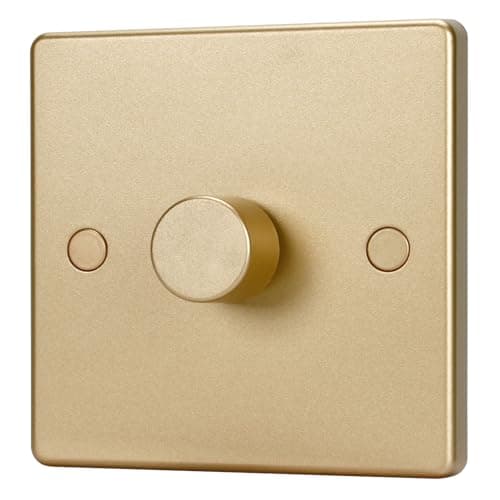 Image of Aroidful 5-200W LED Dimmer Switch - 1 Gang 2-Way, Push On/Off, Rotary Trailing Edge Dimmer for Dimmable LED Lights, Incandescent & Halogen