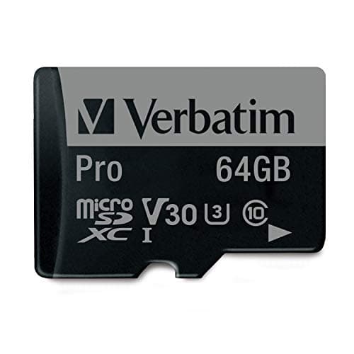 Image of Verbatim Pro U3 Micro SDXC memory card incl. adapter - 64 GB I black - Micro-SD-card for 4K Ultra HD video recording - SD memory card for cameras - with UHS speed class 3