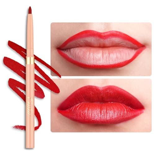 Image of Oulac Matte Vivid Red Lipliner Pencil Waterproof - Smooth and Smudge-proof Lasts 24H+, Highly Pigmented, Retractable Lip Makeup for Precision Application, Vegan, LL08 Ruby