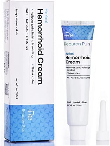 Image of Recuren Plus Hemorrhoids Treatment Hemorrhoid & Fissure Cream Fast Acting Hemorrhoid Cream and Healing Formula for Itching Swelling Bleeding Burning and Maximum Pain Relief 30g,1pack