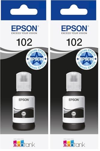 Image of Epson EcoTank 102 Black Genuine Ink Bottle (Pack of 2)