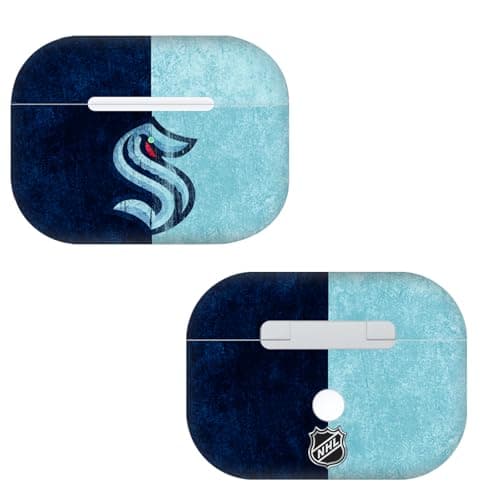 Image of Head Case Designs Officially Licensed NHL Half Distressed Seattle Kraken Vinyl Sticker Skin Decal Cover Compatible With Apple AirPods Pro