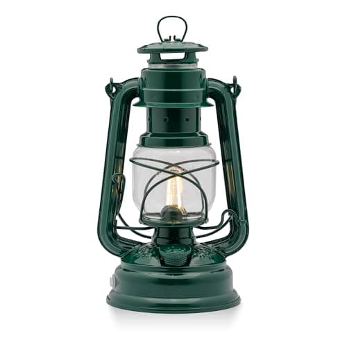 Image of Feuerhand LED Camping Lantern 276 - Battery/Rechargeable Camping Light for Tents, 2700K Warm White Dimmable Outdoor Lantern, Moss Green, 18-Day Runtime, Indoor/Outdoor Use