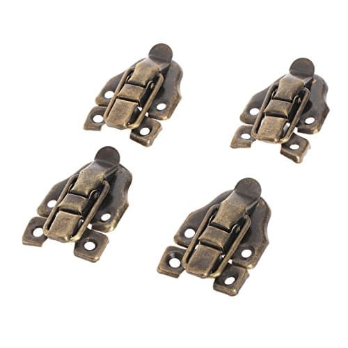Image of Dophee 4PCS Box Latch, Antique Toggle Catch Latch Clasp Bronze Buckle Locks with 16 Screws for Jewellery Wooden Box Gift Case Wardrobe Toolbox