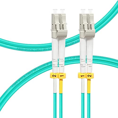 Image of FLYPROFiber 5m/16ft OM3 LC to LC Fiber Patch Cable | Length Options: 0.2m-100m, 10GB Duplex, 50/125um Multimode Fiber Optic Cable Cord LSZH 5Meter(16ft), 2 Packs