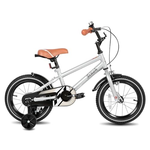 Image of STITCH 14 Inch Kids Bike for 3-5 Ages Boys, 14" Wheels Bike for Boys With Stabilisers, Silve