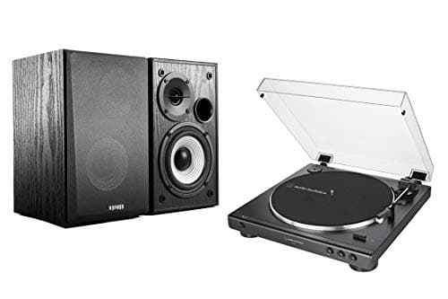 Image of Audio-Technica AT-LP60X Turntable and Edifier R980T Active Speaker Package Exclusive Set by Digitalis Audio (Standard LP60 with Black Speakers)