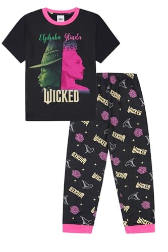 Image of Wicked Girls Long Pyjama Set Kids PJ's (9-10 Years) Black