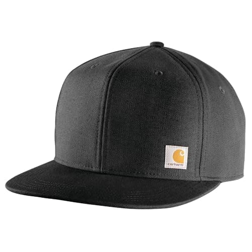 Image of Carhartt Men's Firm Duck Flat Brim Cap, Black, One size