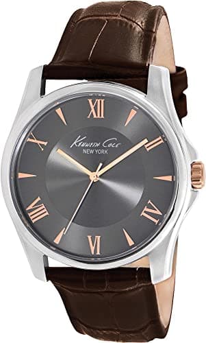 Image of Kenneth Cole New York Men's KC1995 Classic Grey Dial Rose Gold Details Analog Watch