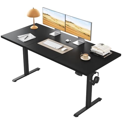 Image of Klicelor Height-Adjustable Desk, Electric Sit-Stand Office Desk, Computer Desk with 2 Memory Functions, Standing Desk, 150 x 60 cm, Black
