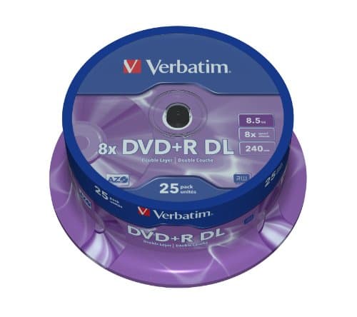 Image of Verbatim 43757 DVD+R 8x DL Matt Silver 25 pack