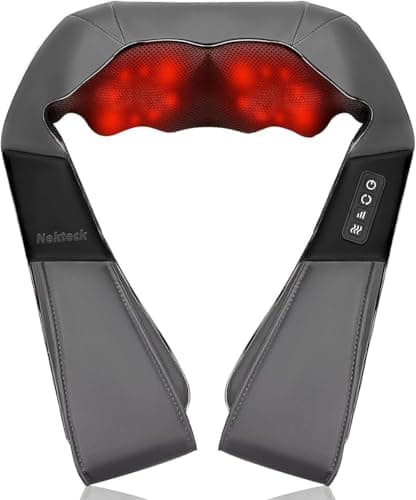Image of Nekteck Shiatsu Neck Back Massager with Heat for Pain Relief, Electric Deep Tissue 3D Kneading Shiatsu Massager for Neck, Back, Shoulder, Suitable for Women and Men