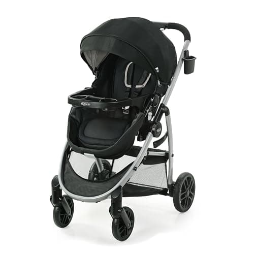 Image of Graco Modes Pramette Stroller, Baby Stroller with True Pram Mode, Reversible Seat, One Hand Fold, Extra Storage, Child Tray, Pierce