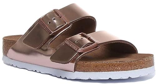 Image of Birkenstock Classic Arizona NL 52893 Unisex Adult Clogs & Mules, Brown Metallic Copper, 7 UK