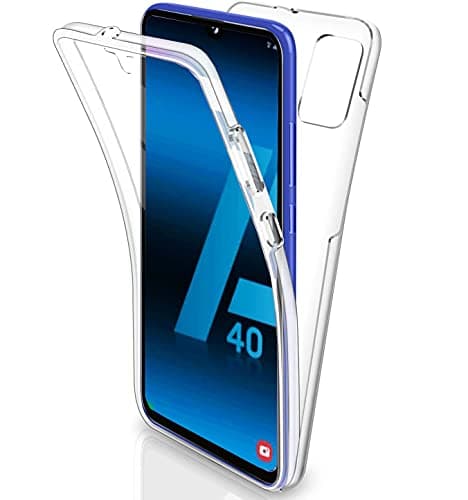 Image of AMPLE Galaxy A40 Case, Ultra Thin 360 [Front and Back Protection] [Full clear-no dots] [double silicon] [Slim TPU] [A40 Front and Back Case] [Transparent Clear] For Samsung Galaxy A40 (CLEAR)