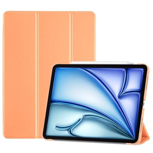 Image of ProCase Smart Case for iPad Air 11-inch M4 (2026, 8th Gen) / M3 (2025) / M2 (2024) & 10.9 Inch iPad Air 5th (2022) & 4th (2020) – Protective Hard Back Cover with Auto Sleep/Wake - Orange