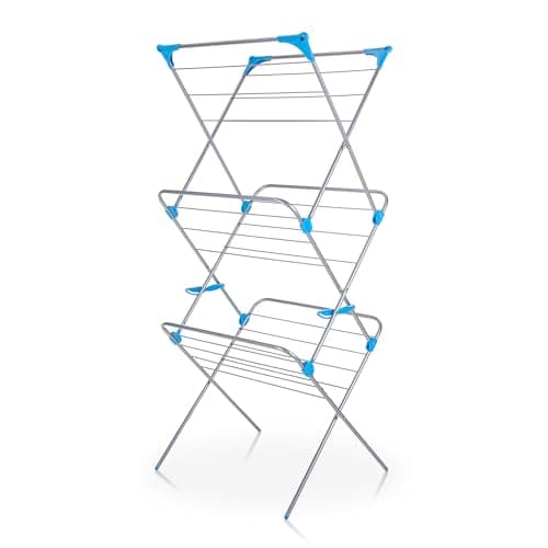 Image of Minky 3 Tier Indoor Airer with Drying Space, Metal, Silver, 15 m