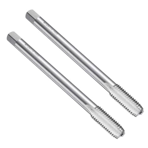 Image of sourcing map 2pcs Straight Flute Thread Taps, M10 x 1.5 H2 110mm Extra Long Metric Screw Machine Tap Threading Tapping Tools, High-Speed Steel 6542 (HSS 6542)