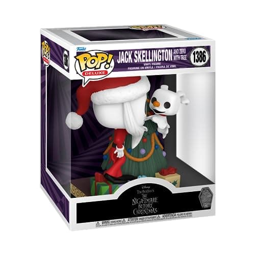 Image of Funko Pop! Deluxe: Disney the Nightmare Before Christmas 30th - Jack Skellington & Zero With Tree - Disney: the Nightmare Before Christmas - Collectable Vinyl Figure - Gift Idea - Movies Fans
