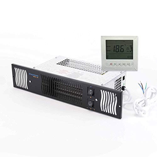 Image of Bidex Diamond 1.9kw Electric Kitchen Plinth Heater with 7 Day Timer & Room Thermostat - Black Grill