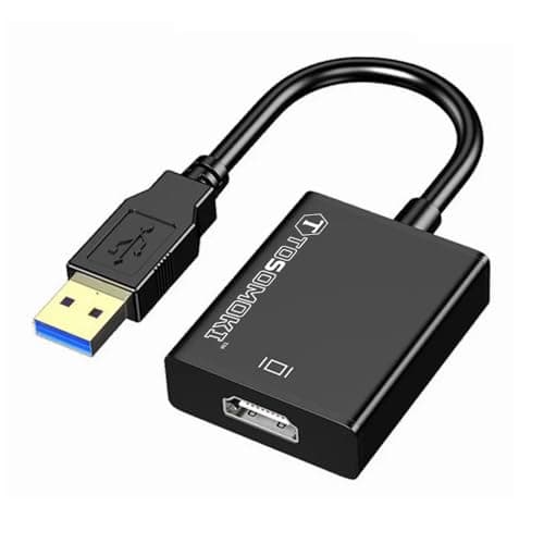 Image of Tosomoki - USB to HDMI Adapter, USB to HDMI Male to Female Adapter for Windows, e.g. Windows 10, External Video & Graphics Card (Not for Mac)