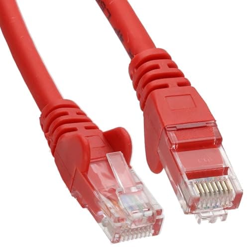 Image of kenable Cat6 Ethernet Cable Red 1m LSZH Low Smoke Network Patch Lead RJ45 Gigabit LAN UTP CCA 24AWG for Router Modem PC Gaming