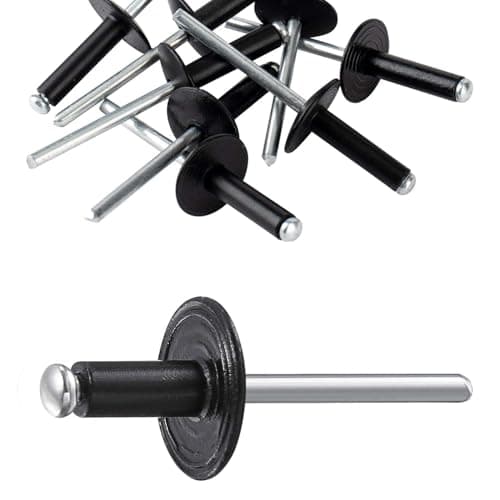 Image of 80 Pcs Large Flange Rivets Kit, M4.8 x 13mm Black Pop Rivets Aluminum Blind Rivet Assortment, Rivets for Metal, Plastic Wood Sheet Mounting, DIY (M4.8 x 13)